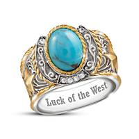 2.5-Carat Genuine Turquoise Luck Of The West Men's Ring