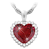 "With All My Heart" 2-Carat Ruby Pendant With White Topaz