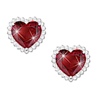 "With All My Heart" 1 Ctw Ruby Earrings With White Topaz