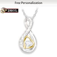 Genuine Diamond Unwavering Support USMC Pendant Necklace