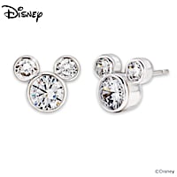 Disney Mickey Mouse Stud Earrings With 3 Carats Of Crystals