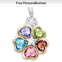 Personalized Granddaughter Wish Crystal Pendant Necklace