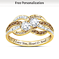Heart & Soul Personalized Sapphire And Diamond Ring