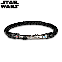 STAR WARS LIGHTSABER Leather And Stainless Steel Bracelet
