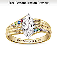 2-Carat Genuine Topaz & Genuine Birthstone Personalized Ring