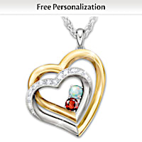 "Our Real Love" Personalized Birthstone & Diamond Necklace