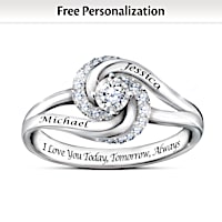Wrapped In Love Personalized Couples Ring With 20+ Diamonds