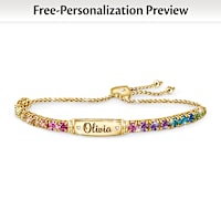 Amazing Granddaughter Personalized Rainbow Crystal Bracelet
