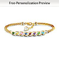 "Family Is Forever" Personalized Crystal Birthstone Bracelet