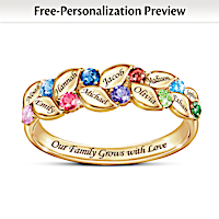 Birthstone Our Family Of Joy Personalized Ring