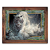 John Seerey-Lester Light-Up Stained-Glass White Tiger Art