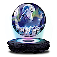 Robin Koni Levitating Globe Wolf Sculpture