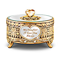 "A Daughter Is A Treasure Forever" Pierced Metal Music Box
