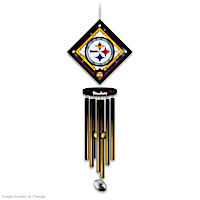 NFL Pittsburgh Steelers Wind Chime With Stained-Glass Logo