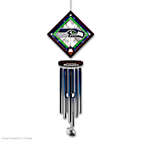 NFL Seattle Seahawks Wind Chime With Stained-Glass Logo