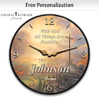 Thomas Kinkade Faith For All Time Personalized Wall Clock