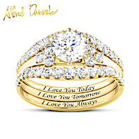 Alfred Durante "I Love You Always" White Topaz Stacking Ring
