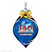 Rams Super Bowl LVI Champions Lighted Glass Ornament