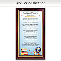 To A Special Teacher Personalized Wall Decor