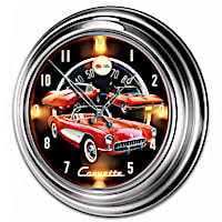 Chevy Corvette Illuminated Atomic Wall Clock