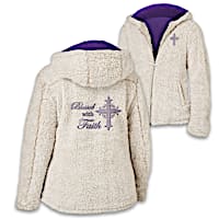 "Blessed With Faith" Lightweight Women's Sherpa Jacket