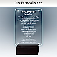 "Grandson, Light Of My Life" Personalized Plaque Lights Up