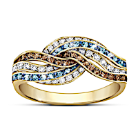 90-Genuine-Diamond Mocha Wave Ring