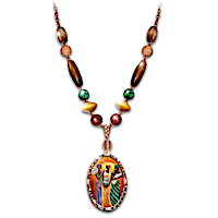Gemstone And Copper Sisters Of The Sun Pendant Necklace