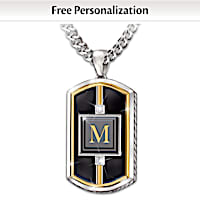 Man Of Distinction Personalized Diamond Pendant Necklace