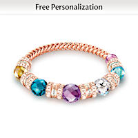 Solid Copper Our Family Of Joy Personalized Stretch Bracelet