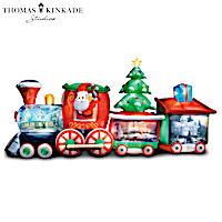 Thomas Kinkade Studios Inflatable Holiday Train Lights Up