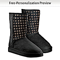 Personalized Women's Short Boots With Your Initials