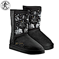 Elvis Presley Slip-On Faux Suede Women's Boots