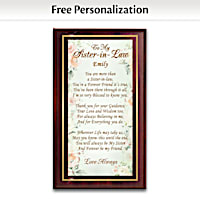 "To My Sister-In-Law" Wall Plaque Personalized With Her Name
