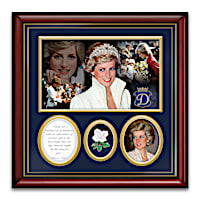 Princess Diana Framed Photo Montage With Rose Medallion