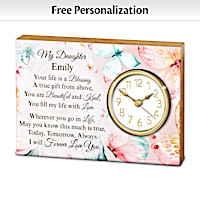 "My Daughter, My Blessing" Personalized Keepsake Desk Clock