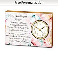 "My Granddaughter, My Blessing" Personalized Wood Desk Clock