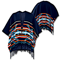 "Santa Fe Fabulous" Serape-Style Wrap Poncho Sweater