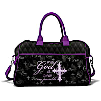 "With God All Things Are Possible" Quilted Weekender Bag