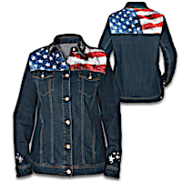 "All American" Women's Embellished Denim Jacket