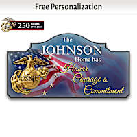 USMC Pride Family Name Personalized Outdoor Welcome Sign