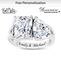 9 Carats Of Simulated Diamonds Toi Et Moi Personalized Ring