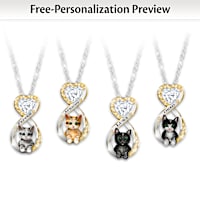 Always In My Heart Cat Infinity Personalized Necklace