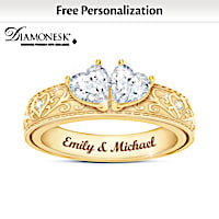 Two Hearts, One Love Personalized Ring