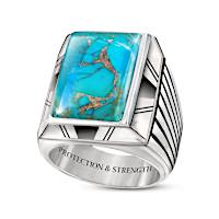 8-Carat Genuine Kingman Turquoise Legend Of Sky Ring