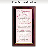 My Granddaughter, I Wish You Personalized Wall Decor