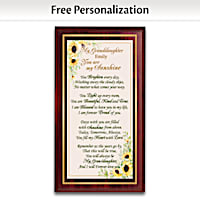 Granddaughter, You Are My Sunshine Personalized Wall Decor