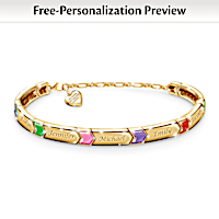 Family Colors My World With Love Personalized Bracelet