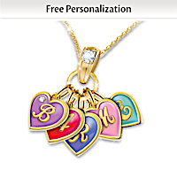 Hearts Of Love Personalized Pendant Necklace