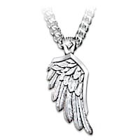 Genuine Diamond Bless & Protect Grandson Pendant Necklace